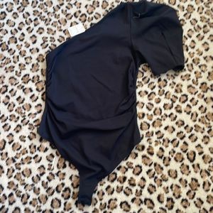 One shoulder black bodysuit size small